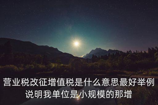 什么是改征增值稅，營(yíng)業(yè)稅改征增值稅是什么意思最好舉例說(shuō)明我單位是小規(guī)模的那增