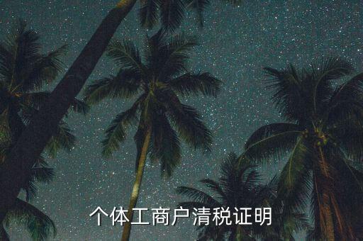 清稅證明能證明什么資料，個(gè)體工商戶清稅證明