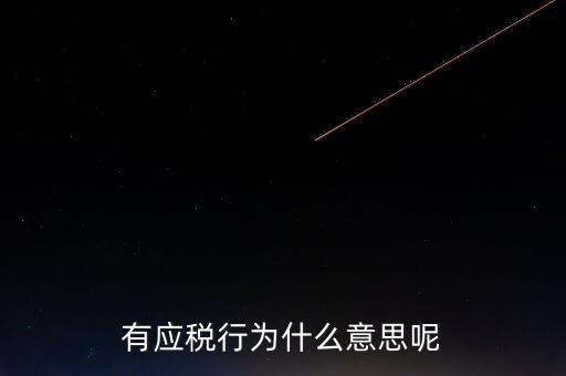 有應稅行為什么意思呢