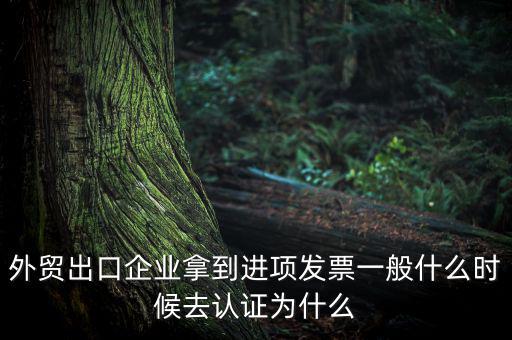 發(fā)票什么時(shí)候去認(rèn)證，外貿(mào)出口企業(yè)拿到進(jìn)項(xiàng)發(fā)票一般什么時(shí)候去認(rèn)證為什么