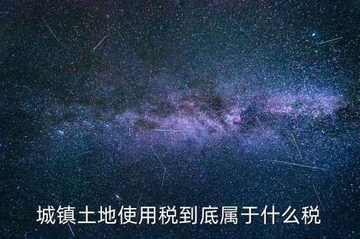 城鎮(zhèn)土地使用稅屬于什么稅種，城鎮(zhèn)土地使用稅到底屬于什么稅