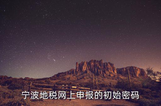 寧波地稅網(wǎng)頁(yè)版改密碼是什么，寧波地稅網(wǎng)上申報(bào)的初始密碼