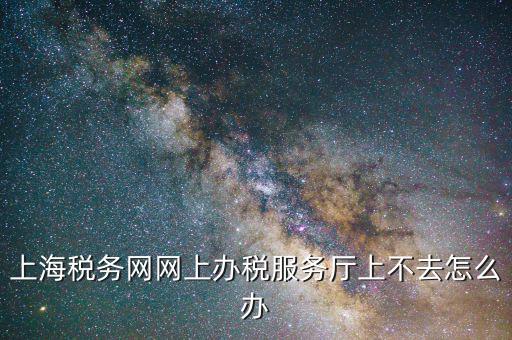上海稅務網(wǎng)網(wǎng)上辦稅服務廳上不去怎么辦
