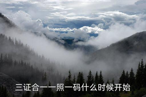 三證合一到什么時候，三證合一一照一碼什么時候開始