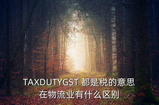 ttps稅是什么，TAXDUTYGST 都是稅的意思在物流業(yè)有什么區(qū)別