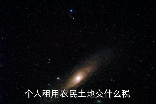 租田地需要交什么稅，個人租用農(nóng)民土地交什么稅