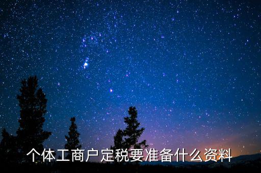 個(gè)體戶定稅需要什么資料，個(gè)體工商戶定稅要準(zhǔn)備什么資料