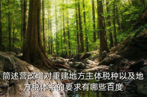 營(yíng)改增后地方稅源靠什么，簡(jiǎn)述營(yíng)改增對(duì)重建地方主體稅種以及地方稅體系的要求有哪些百度