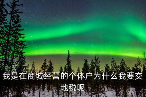 個體戶為什么要交地稅，我是在商城經(jīng)營的個體戶為什么我要交地稅呢