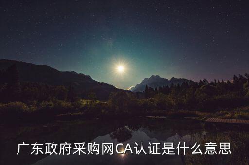 ca認(rèn)證是什么意思，廣東政府采購網(wǎng)CA認(rèn)證是什么意思