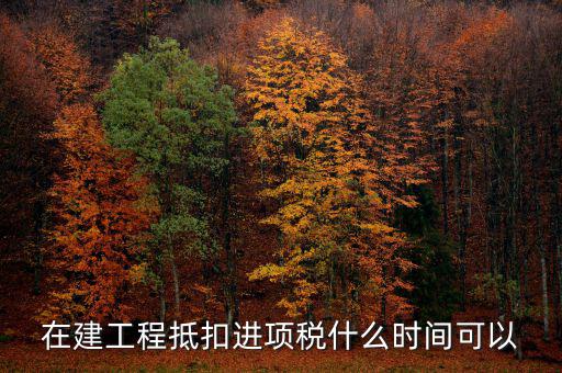 在建工程抵扣進(jìn)項稅什么時間可以