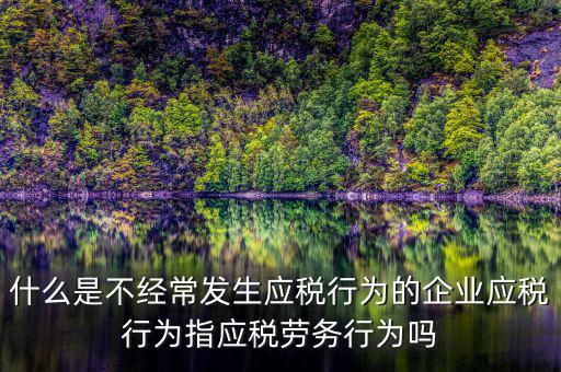 什么是不經(jīng)常發(fā)生應稅行為的企業(yè)應稅行為指應稅勞務(wù)行為嗎