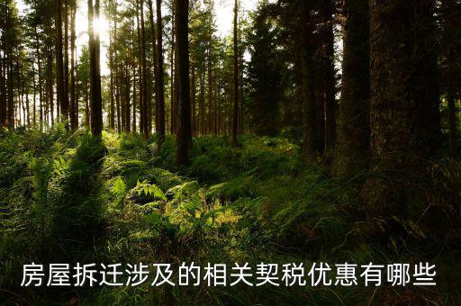 房屋拆遷涉及的相關契稅優(yōu)惠有哪些