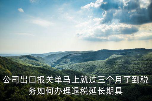 公司出口報(bào)關(guān)單馬上就過三個(gè)月了到稅務(wù)如何辦理退稅延長(zhǎng)期具