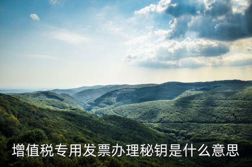 國稅密鑰是什么，增值稅專用發(fā)票辦理秘鑰是什么意思