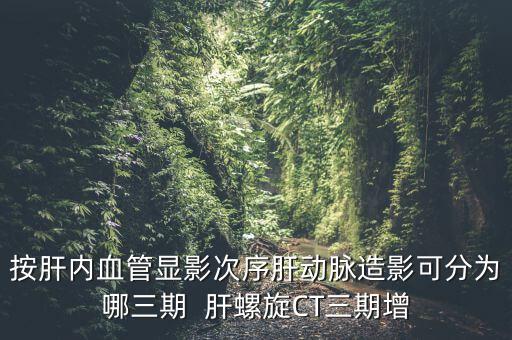 為什么要做三期增強，按肝內血管顯影次序肝動脈造影可分為哪三期  肝螺旋CT三期增