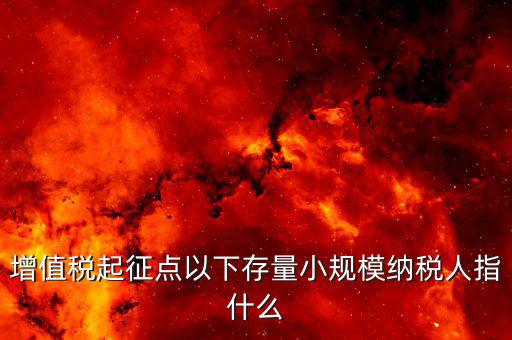 什么叫存量一般納稅人，什么是存量稅
