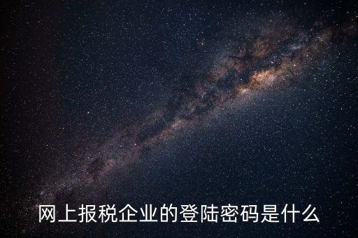 網上報稅企業(yè)的登陸密碼是什么