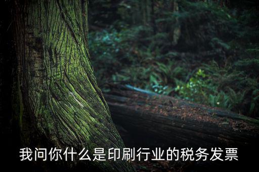我問(wèn)你什么是印刷行業(yè)的稅務(wù)發(fā)票