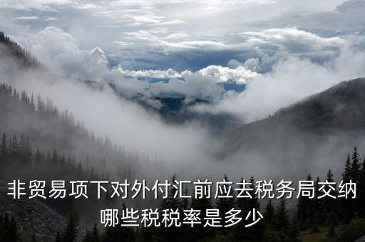 為什么非貿(mào)易付匯要繳稅，公司剛剛做了筆非貿(mào)易付匯紅利股息匯出問一下匯出金額是要扣