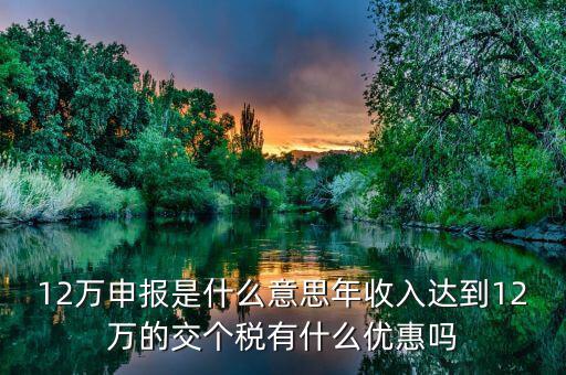 12萬個稅是什么意思，個人所得稅中的12萬元是什么意思