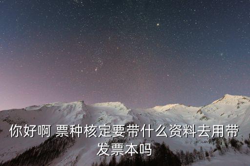 核票種要帶什么資料，你好啊 票種核定要帶什么資料去用帶發(fā)票本嗎