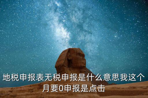 地稅申報表無稅申報是什么意思我這個月要0申報是點(diǎn)擊