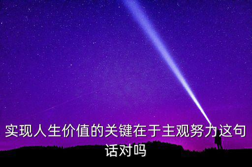 實(shí)現(xiàn)人生價(jià)值的關(guān)鍵在于主觀努力這句話對嗎
