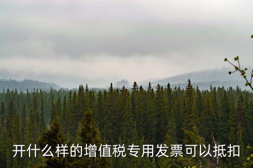 開(kāi)什么樣的增值稅專用發(fā)票可以抵扣