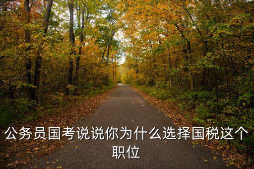 公務員國考說說你為什么選擇國稅這個職位