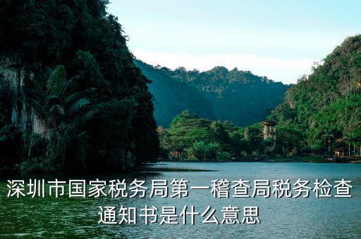 深圳市國家稅務局第一稽查局稅務檢查通知書是什么意思
