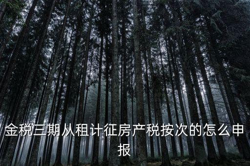 金稅三期從租計征房產稅按次的怎么申報
