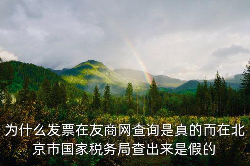 為什么發(fā)票在友商網(wǎng)查詢是真的而在北京市國家稅務局查出來是假的