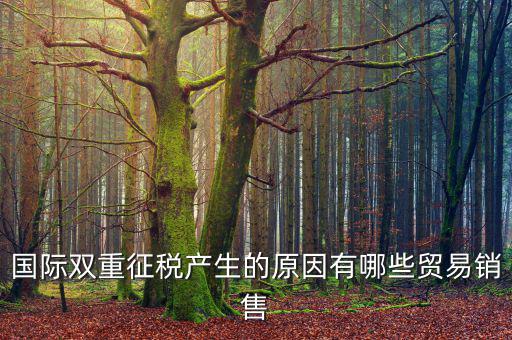 國際雙重征稅產生的原因有哪些貿易銷售