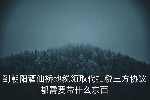 到朝陽酒仙橋地稅領取代扣稅三方協(xié)議都需要帶什么東西
