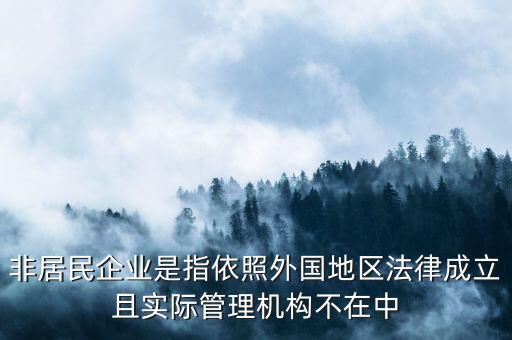 非居民企業(yè)是指依照外國(guó)地區(qū)法律成立且實(shí)際管理機(jī)構(gòu)不在中