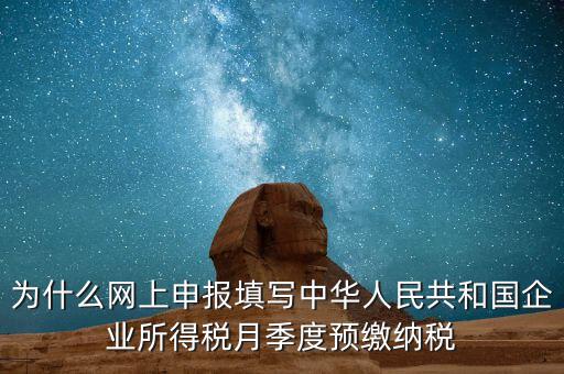 為什么網(wǎng)上申報(bào)填寫中華人民共和國(guó)企業(yè)所得稅月季度預(yù)繳納稅