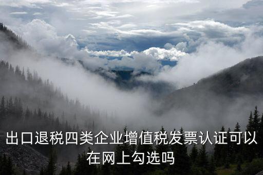 什么是出口四類企業(yè)，出口退稅四類企業(yè)增值稅發(fā)票認(rèn)證可以在網(wǎng)上勾選嗎