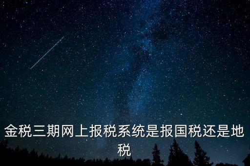 用金稅三期軟件報(bào)什么稅，金稅三期網(wǎng)上報(bào)稅系統(tǒng)是報(bào)國稅還是地稅