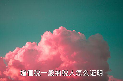 一般納稅人有什么證明，增值稅一般納稅人怎么證明