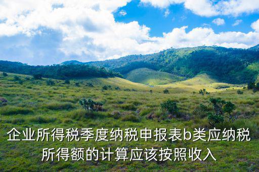 企業(yè)所得稅季度納稅申報(bào)表b類(lèi)應(yīng)納稅所得額的計(jì)算應(yīng)該按照收入