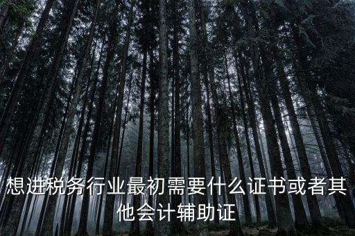進稅務局需要什么證件，想進稅務行業(yè)最初需要什么證書