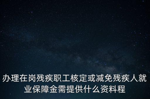 核定殘保金需要什么，辦理在崗殘疾職工核定或減免殘疾人就業(yè)保障金需提供什么資料程