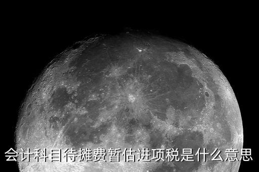 會計(jì)科目待攤費(fèi)暫估進(jìn)項(xiàng)稅是什么意思