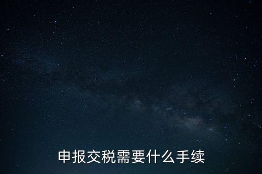 行業(yè)繳稅需要什么手續(xù)，申報交稅需要什么手續(xù)