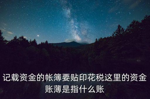 什么是資金賬簿，什么樣的賬簿屬于資金類賬簿