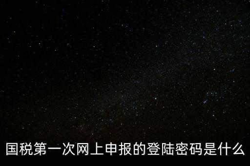 稅務平臺登錄密碼是什么，國稅第一次網(wǎng)上申報的登陸密碼是什么