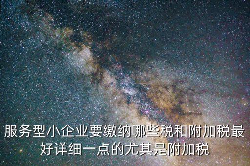 服務(wù)型小企業(yè)要繳納哪些稅和附加稅最好詳細一點的尤其是附加稅