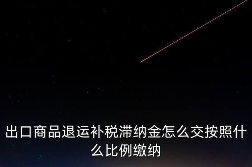 什么是退運補稅，出口商品退運補稅滯納金怎么交按照什么比例繳納