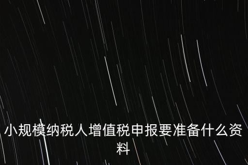小規(guī)模報稅需要帶什么，小規(guī)模納稅人增值稅申報要準(zhǔn)備什么資料